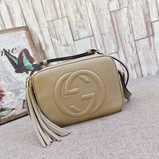 Gucci Soho Small Leather Disco Bag Beige 308364