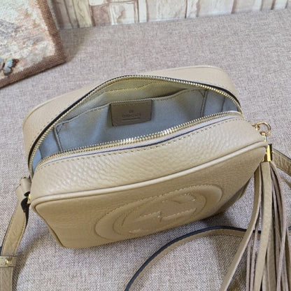 Gucci Soho Small Leather Disco Bag Beige 308364