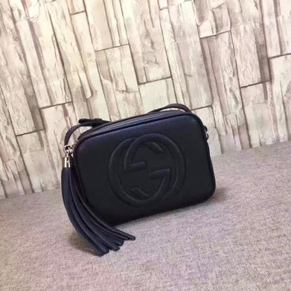 Gucci Soho Small Leather Disco Bag Navy 308364