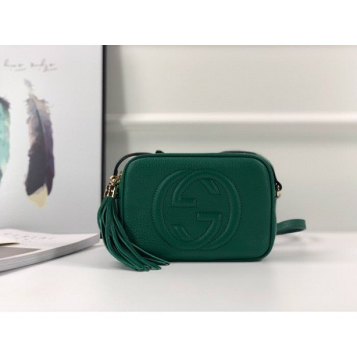 Gucci Soho Small Leather Disco Bag Green 308364