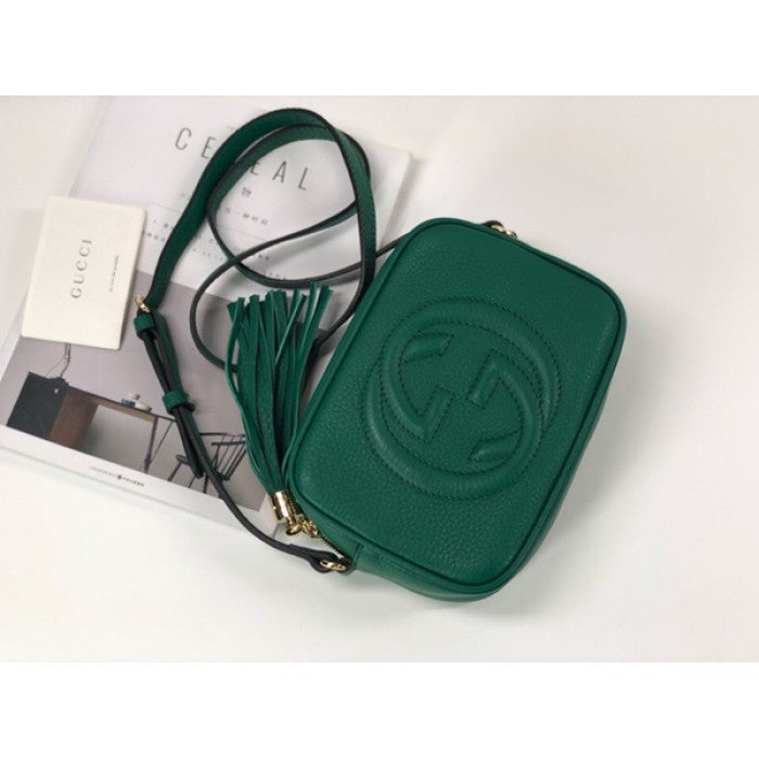 Gucci Soho Small Leather Disco Bag Green 308364