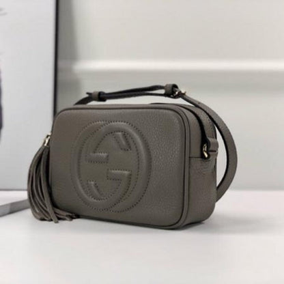 Gucci Soho Small Leather Disco Bag Grey 308364