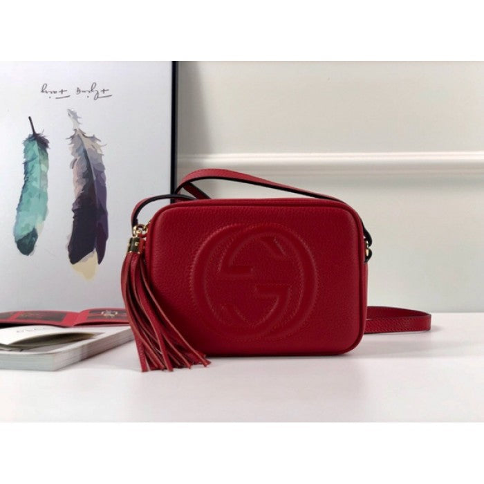 Gucci Soho Small Leather Disco Bag Red 308364