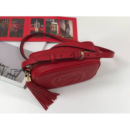 Gucci Soho Small Leather Disco Bag Red 308364