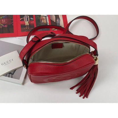 Gucci Soho Small Leather Disco Bag Red 308364