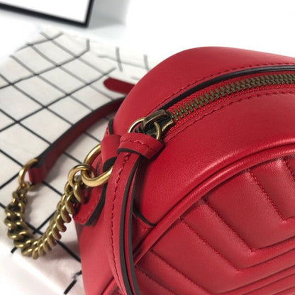 Gucci GG Marmont Small Matelasse Shoulder Bag Red 447632