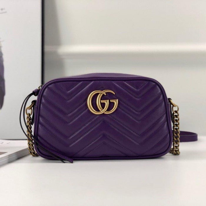 Gucci GG Marmont Small Matelasse Shoulder Bag Purple 447632