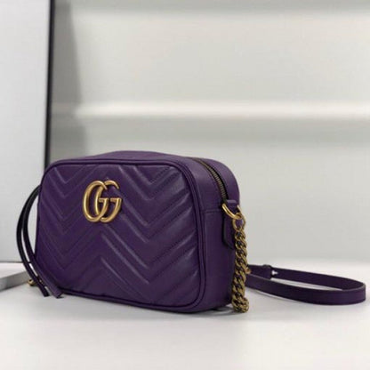 Gucci GG Marmont Small Matelasse Shoulder Bag Purple 447632