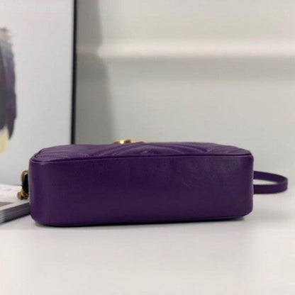 Gucci GG Marmont Small Matelasse Shoulder Bag Purple 447632