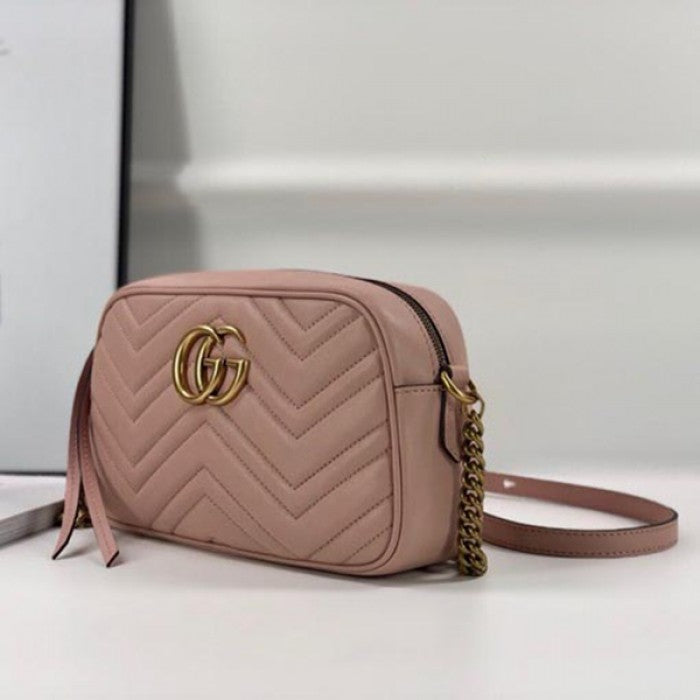 Gucci GG Marmont Small Matelasse Shoulder Bag Pink 447632