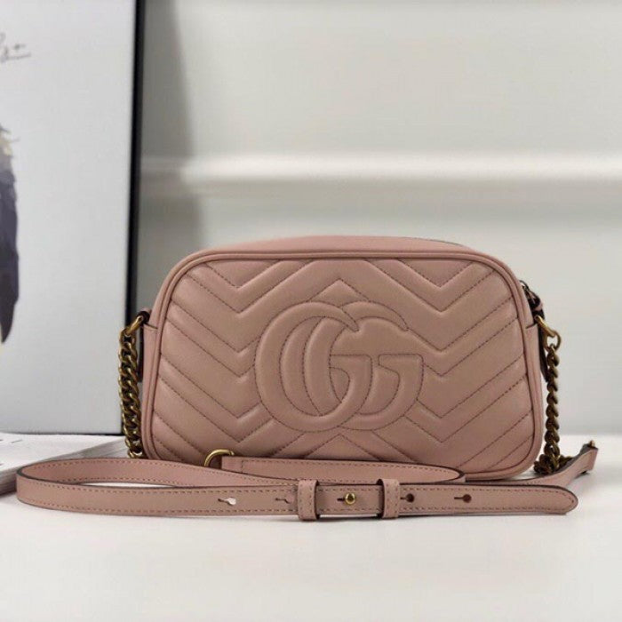 Gucci GG Marmont Small Matelasse Shoulder Bag Pink 447632