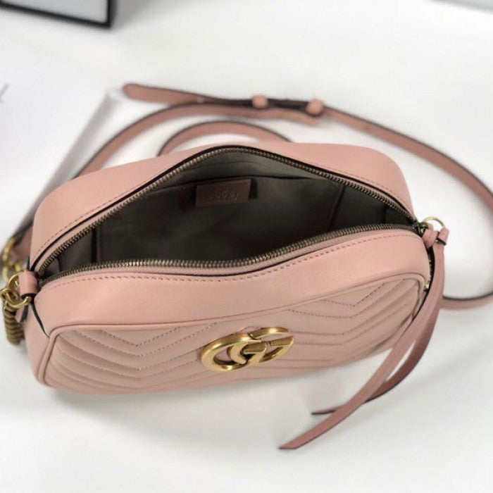 Gucci GG Marmont Small Matelasse Shoulder Bag Pink 447632