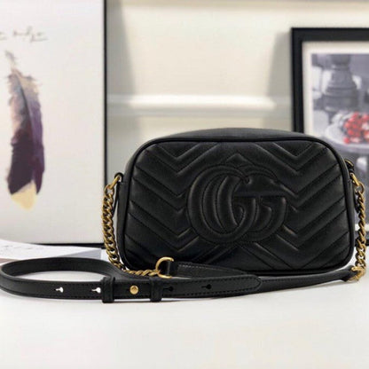 Gucci GG Marmont Small Matelasse Shoulder Bag Black 447632