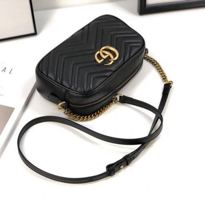 Gucci GG Marmont Small Matelasse Shoulder Bag Black 447632