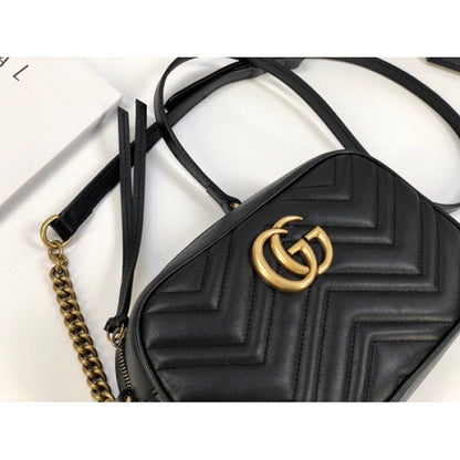 Gucci GG Marmont Small Matelasse Shoulder Bag Black 447632