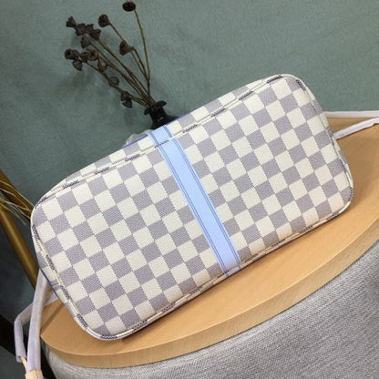 LV Damier Azur Neverfull MM N41056