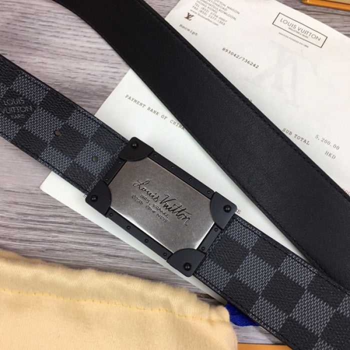 LV damier graphite neo trunk 40mm reversible belt M0184Q