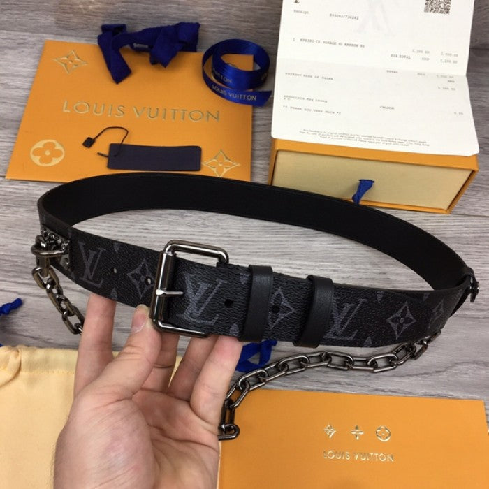 LV Monogram Eclipse Signature Chain 35MM Belt M0179T