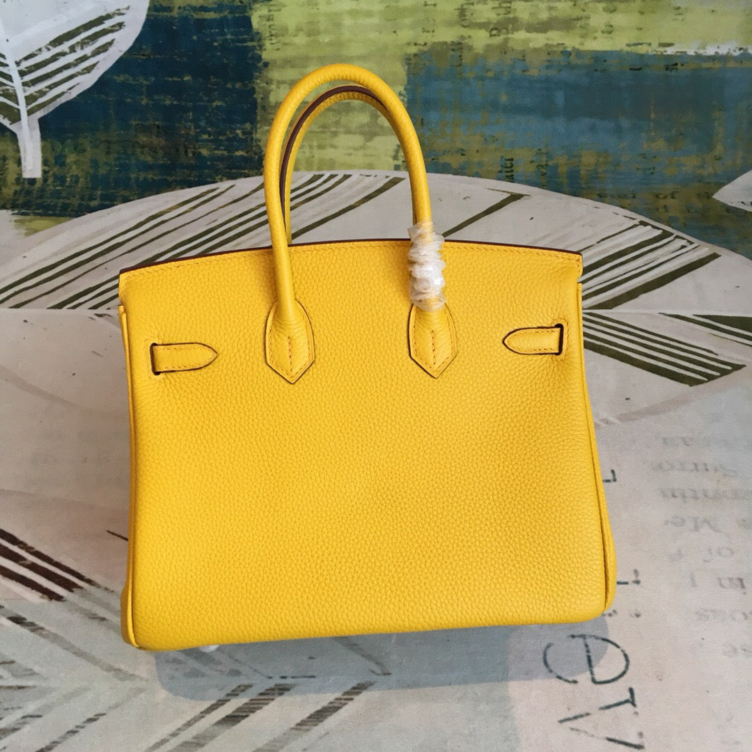 HM Birkin Yellow For Women Silver Toned Hardware 9.8in/25cm