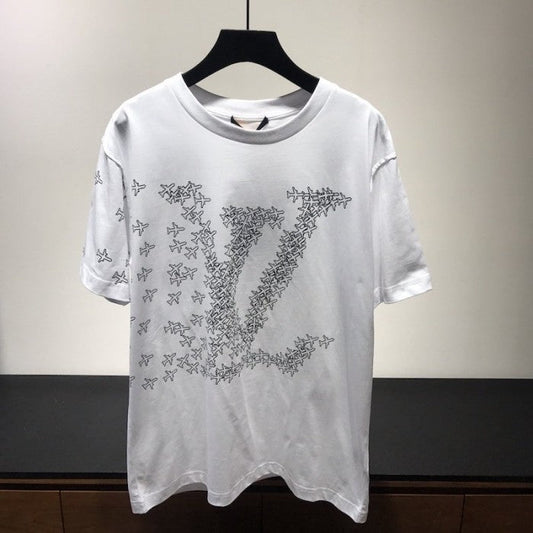 LV planes printed t shirt white