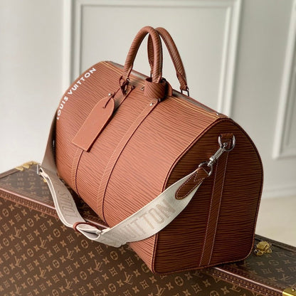 Louis Vuitton Epi Leather Keepall Bandouliere 50 Brown