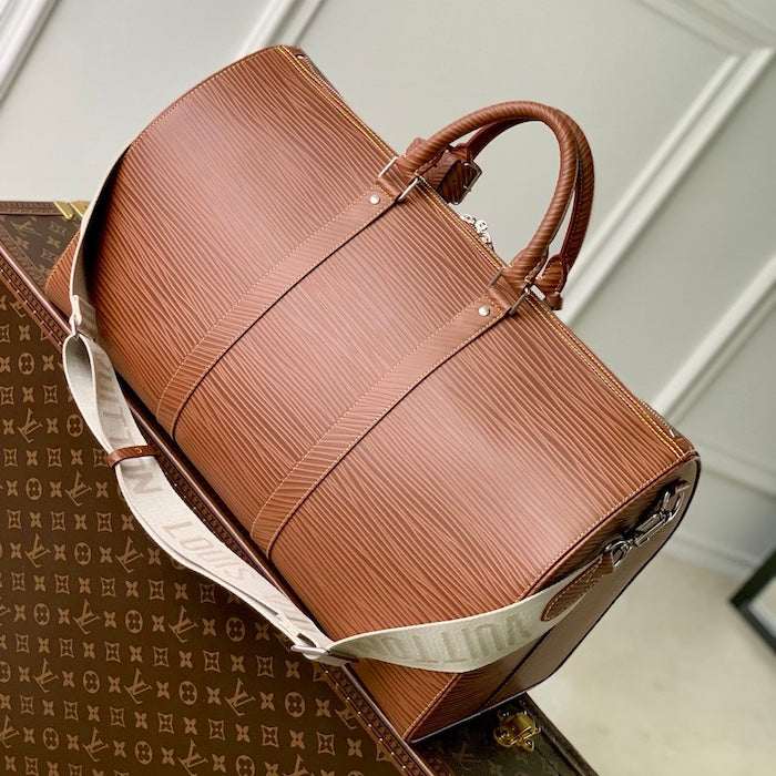 Louis Vuitton Epi Leather Keepall Bandouliere 50 Brown