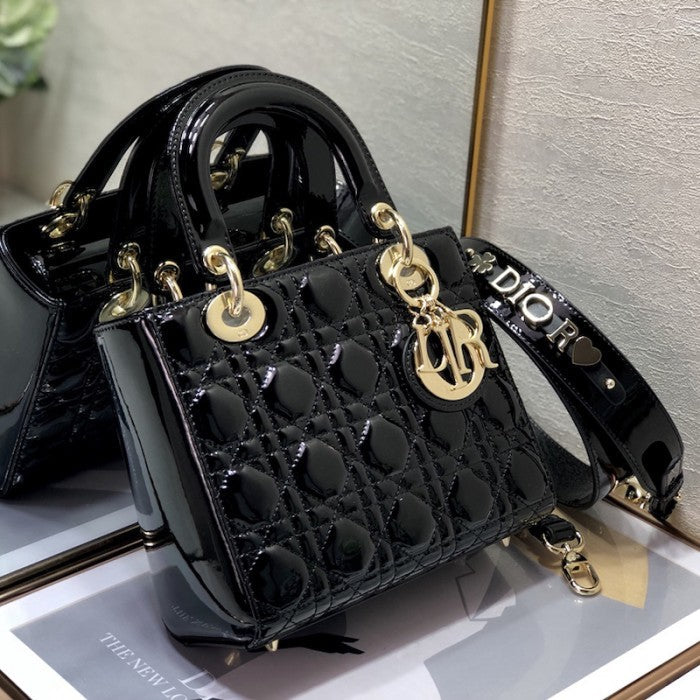 Small Lady Dior My ABCDior Bag Black Patent