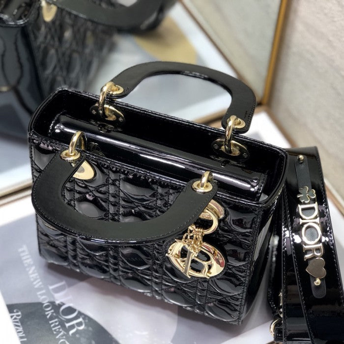 Small Lady Dior My ABCDior Bag Black Patent