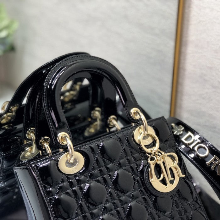 Small Lady Dior My ABCDior Bag Black Patent