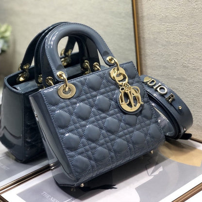 Small Lady Dior My ABCDior Bag Blue Patent