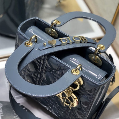 Small Lady Dior My ABCDior Bag Blue Patent