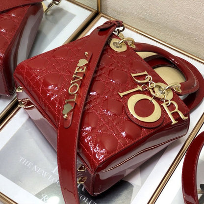 Small Lady Dior My ABCDior Bag Red Patent