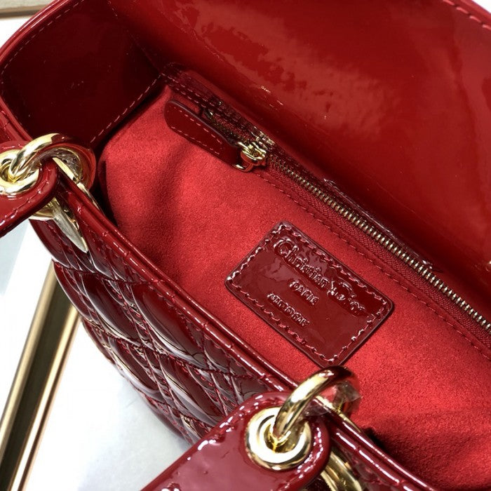 Small Lady Dior My ABCDior Bag Red Patent