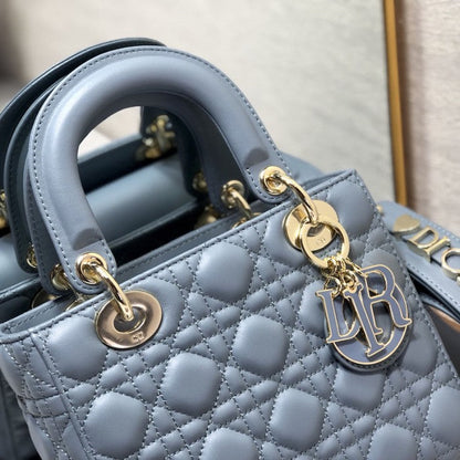 Small Lady Dior My ABCDior Bag Blue Lambskin