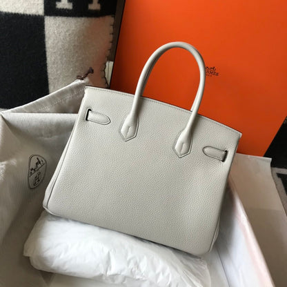 HM Birkin White For Women Gold-Toned Hardware 11in/30cm