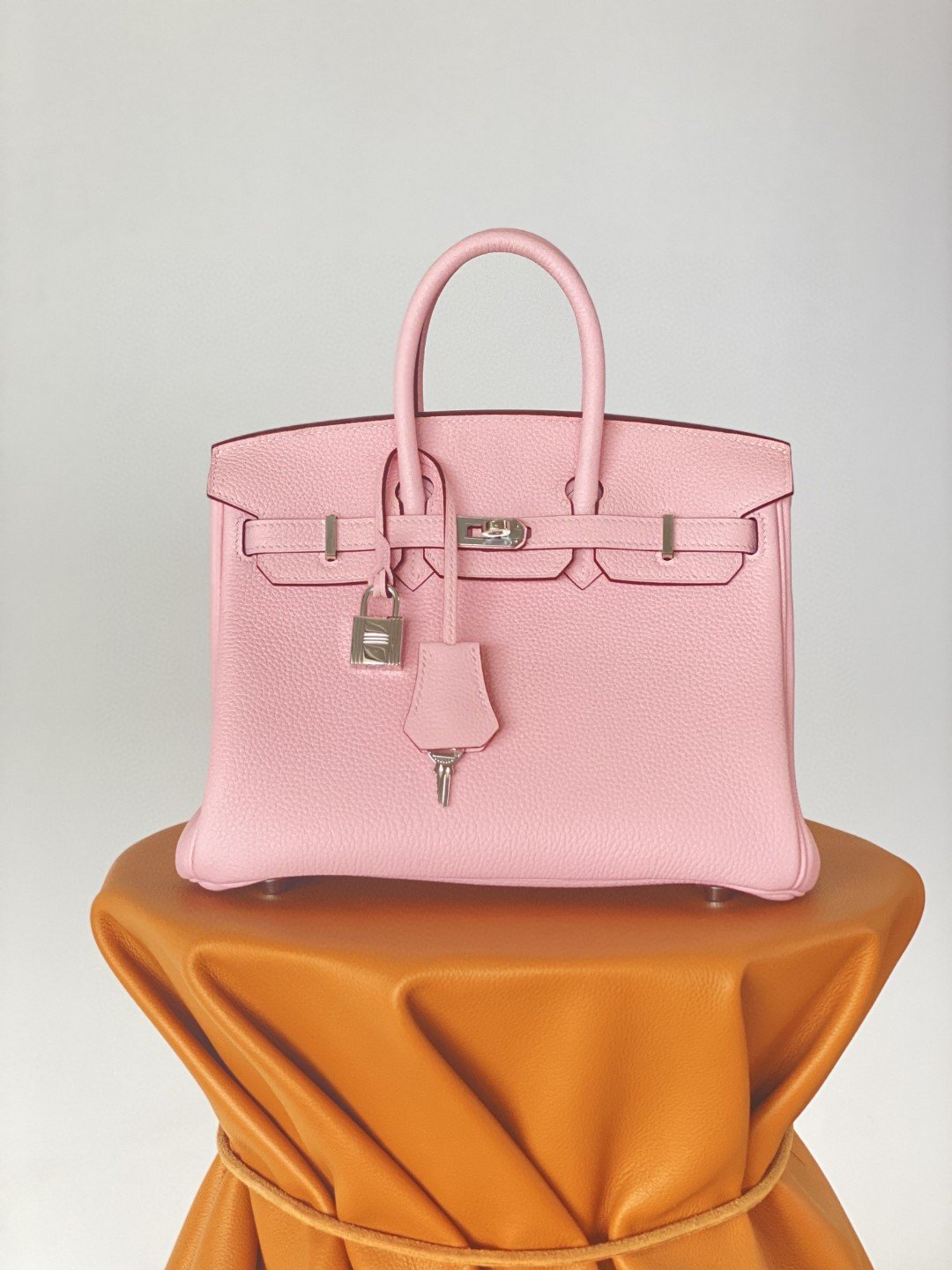 HM Birkin Nata Swift Pink For Women Silver Toned Hardware 10in/25cm