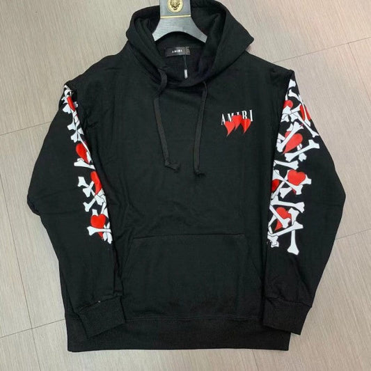 Amiri 3 Hearts Bones Hoodie Black