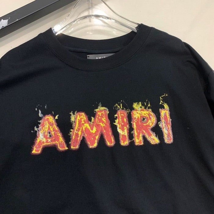 Amiri Black Flame Logo T-Shirt