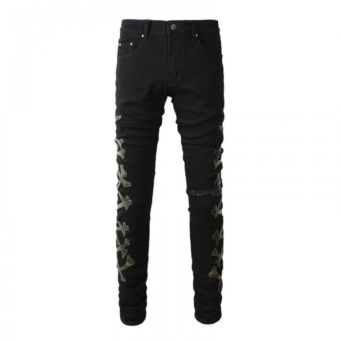 Amiri Camo Bones Jean Black Color