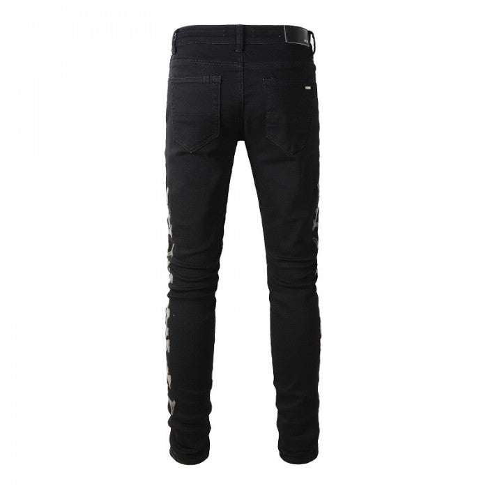 Amiri Camo Bones Jean Black Color