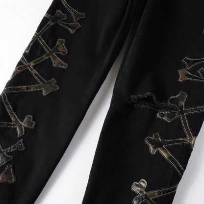 Amiri Camo Bones Jean Black Color