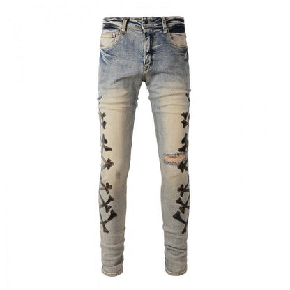 Amiri Camo Bones Jean Clay Indigo