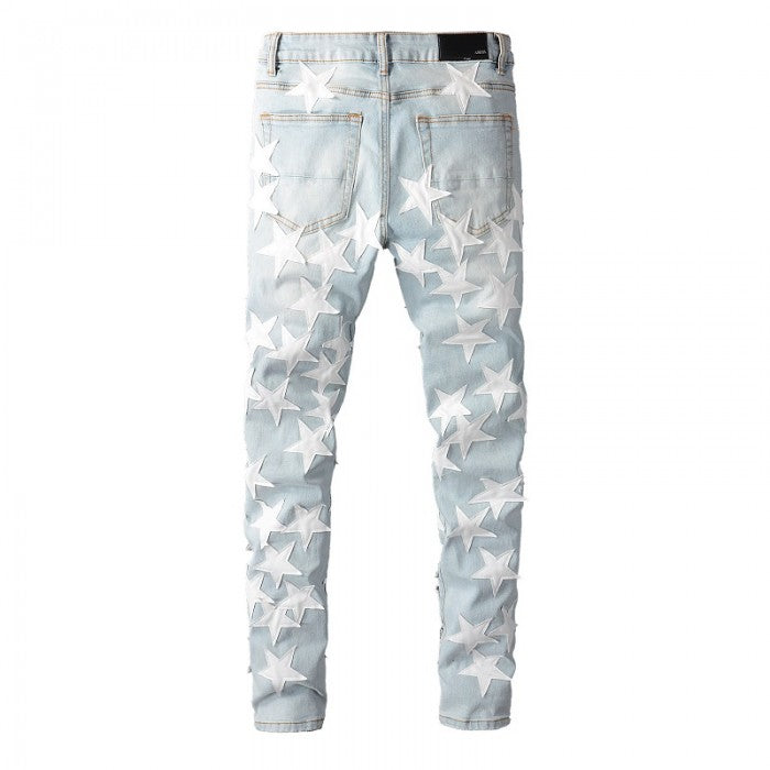 Amiri x Chemist leather stars jeans