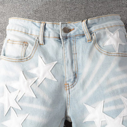 Amiri x Chemist leather stars jeans