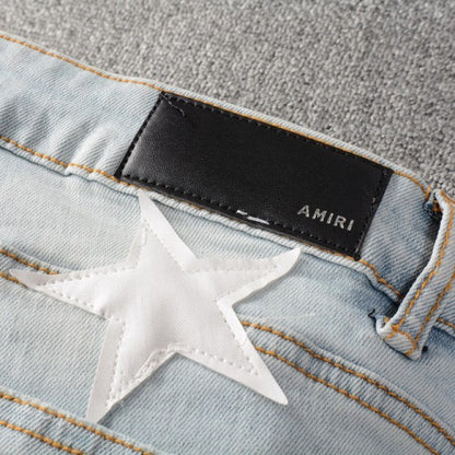 Amiri x Chemist leather stars jeans