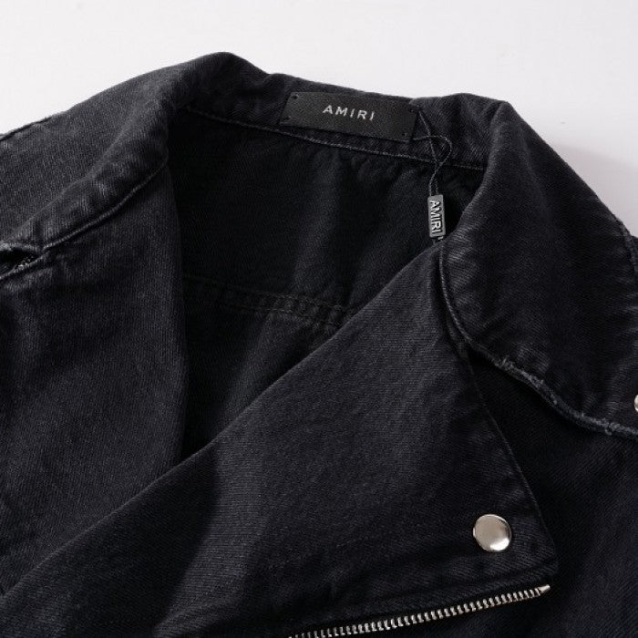 Amiri Denim Zipper Jacket Black