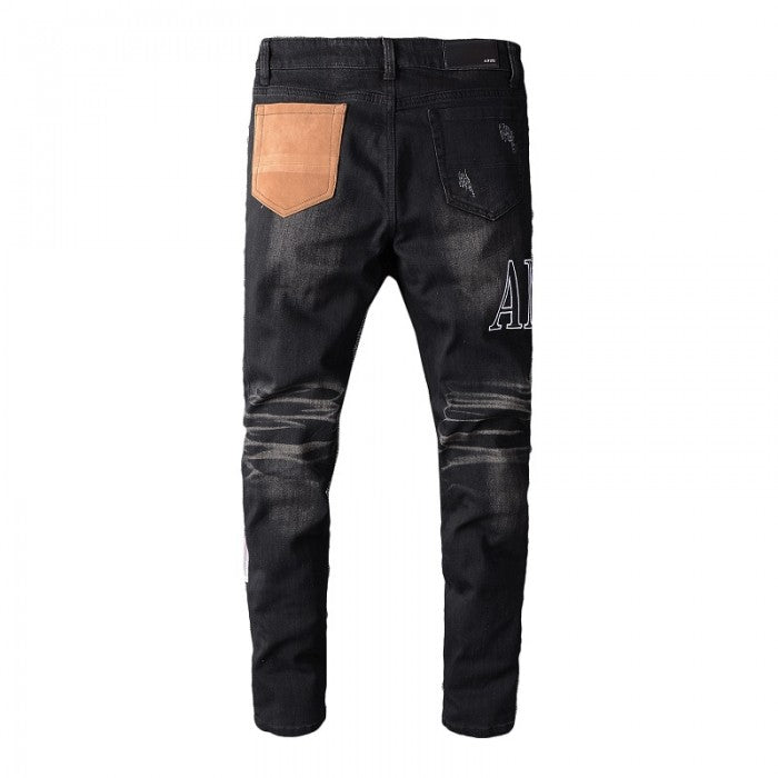 Amiri Grunge Patch Jean Rough Black