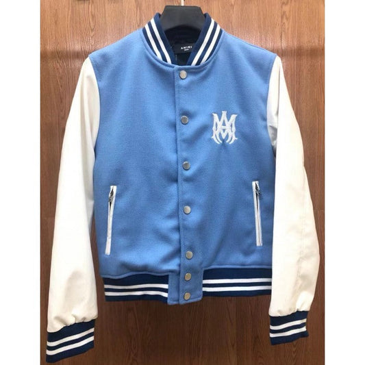 Amiri Letterman Varsity Bomber Jacket Blue