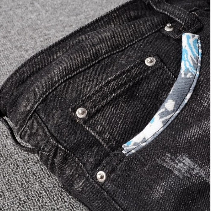 Amiri Japanese Repair Jean Aged Black