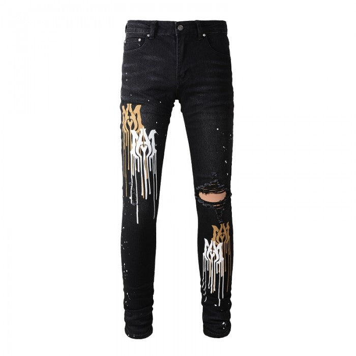 Amiri Ma Stencil Jeans Black